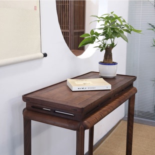 新中式玄关台走廊客厅条案禅意供佛台香案供案供桌端景台实木榆木