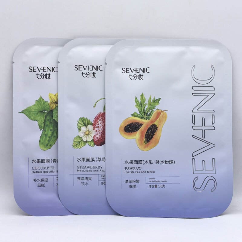 七分妆面膜10片水果面膜青瓜补水美肌保湿木瓜滋润草莓亮肤面贴膜
