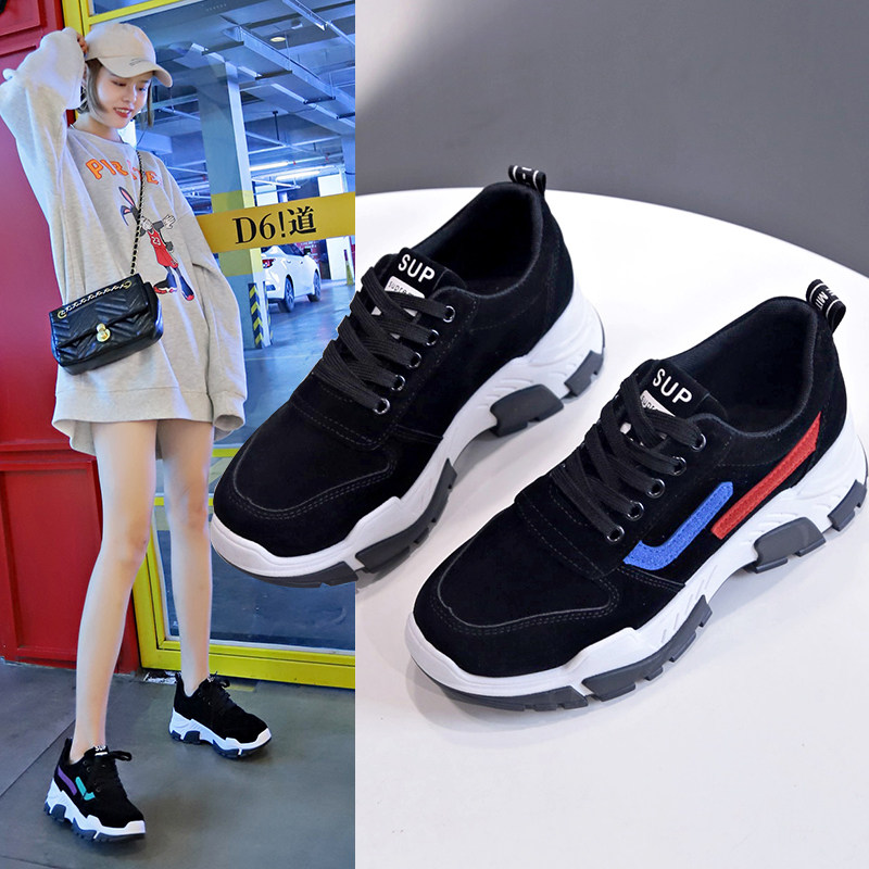 网红运动鞋女秋冬季2019新款韩版百搭原宿加绒保暖休闲系带旅游鞋在类目 女鞋, 低帮鞋中 - 来自Buy2taobao.com提供专业的淘宝代购服务