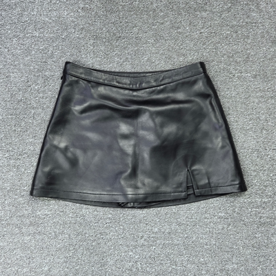 2025秋季新款真皮皮裙女绵羊皮开衩高腰短裙A字裙显瘦裙裤