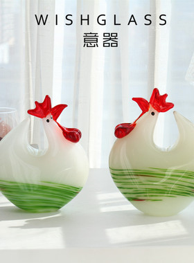 琉璃摆件公鸡新中式吉祥摆设