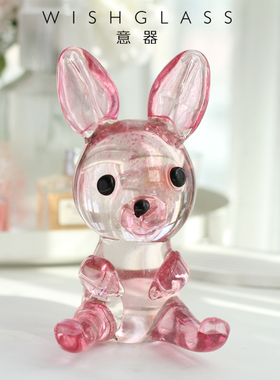 琉璃摆件兔子生肖儿童房