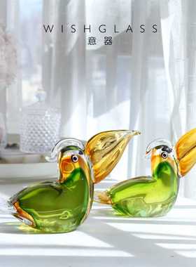 意器琉璃摆件巨嘴鸟复古客厅装饰