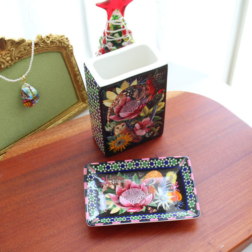 意器陶瓷 家用精致刀叉勺收纳桶花器点心碟冷碟一人食碟餐碟礼物