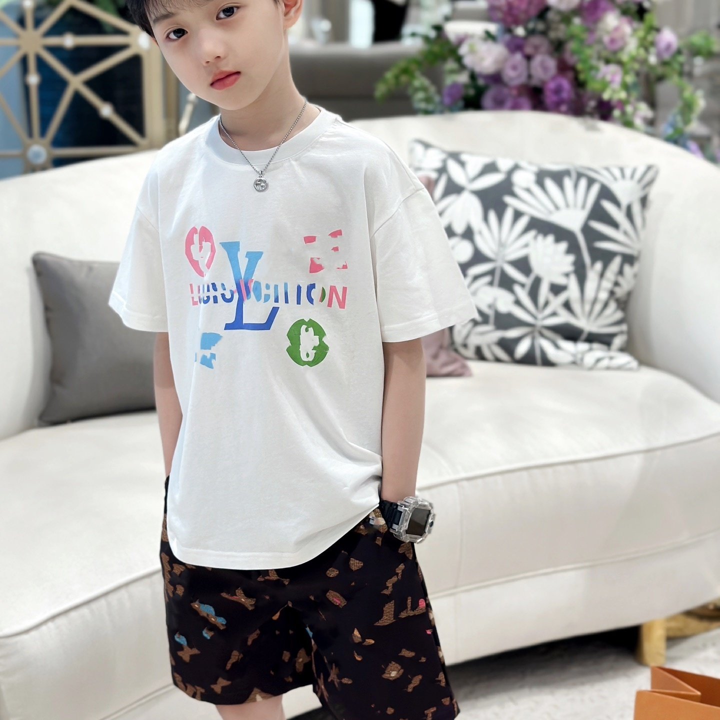 经典彩色字母短袖T恤上衣男女童纯棉圆领套头衫18个月小中大宝宝,童装/婴儿装/亲子装,T恤,淘宝优惠券,粉丝福利购,淘宝优惠卷