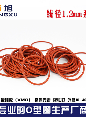 铁红色硅胶O圈外16/17/18/19/20/21/22/23/24/25/28/29/34/40*1.2