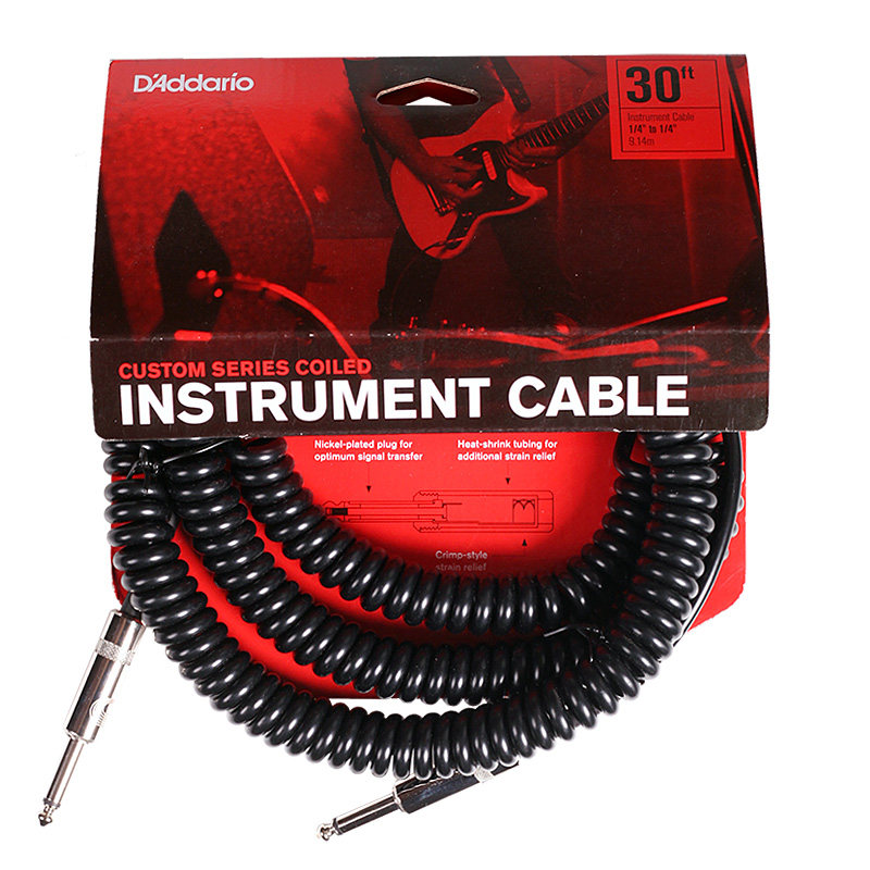 达达里奥PW-BG-15电箱吉他降噪连接线编织护套贝司链接线电话线式