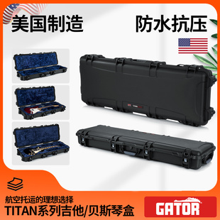 美产GATOR鳄鱼电吉他琴盒箱 航空托运带轮贝斯司bass方盒箱LP/PRS