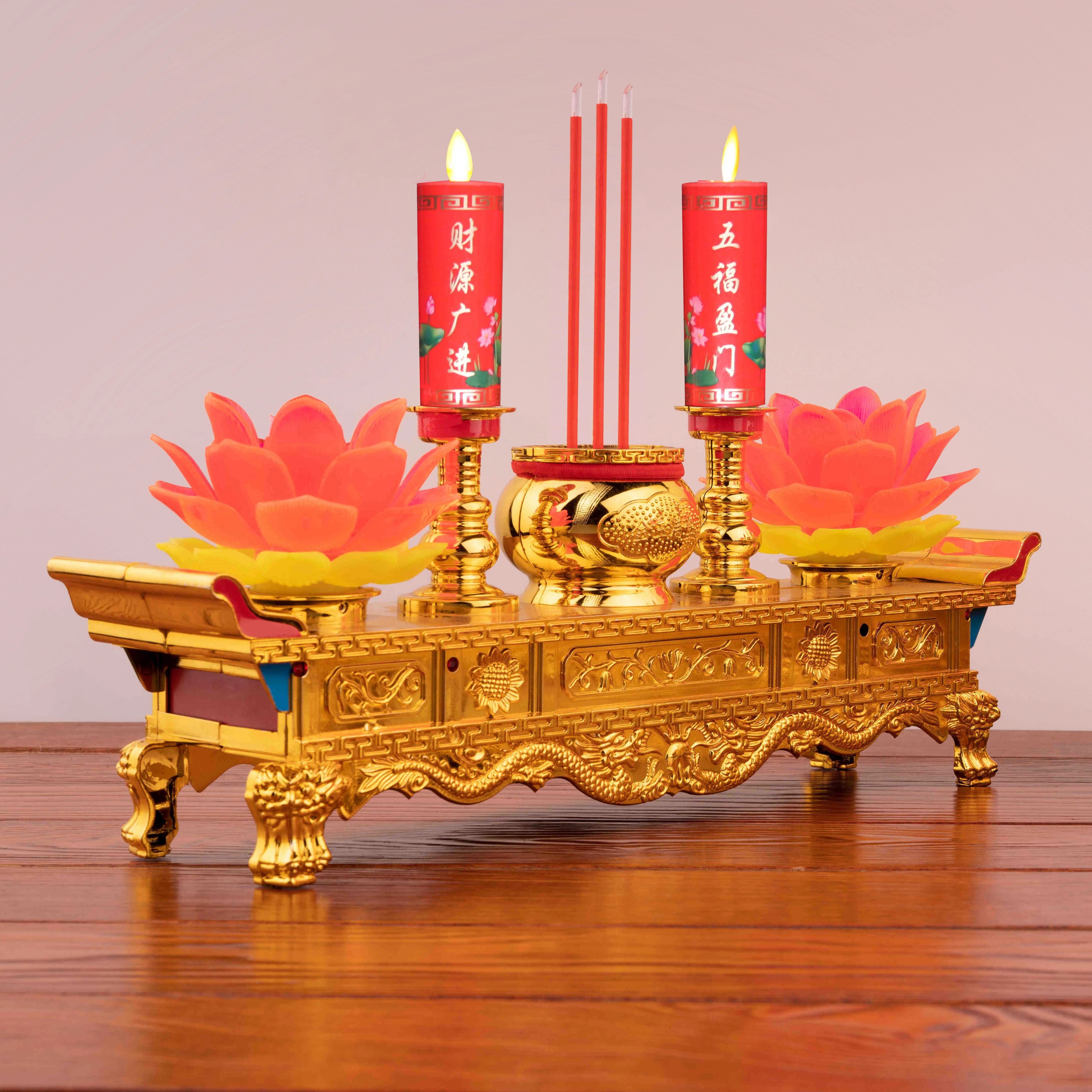 LED电子蜡烛灯电香炉一体莲花灯佛供灯家用上供财神灯仿真长明灯