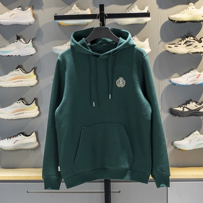 李宁男子连帽印花套头卫衣