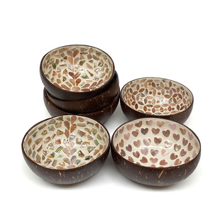 天然椰子壳碗襄贝花椰子木壳盘碟碗家用糖果碗田园风创意水果收纳