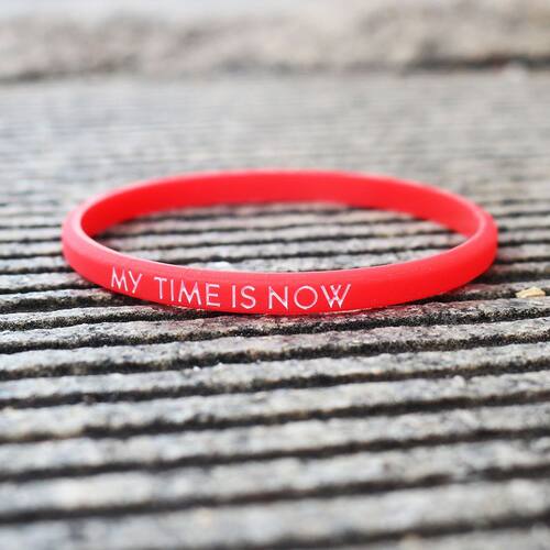 男女腕带学生硅胶手圈运动健身潮牌小清新励志手环MY TIME IS NOW