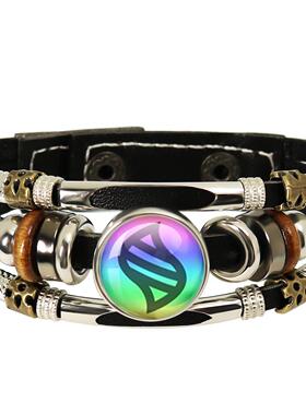 口袋妖怪皮革手链男女时光宝石精灵宝可梦编织手饰品手环手链