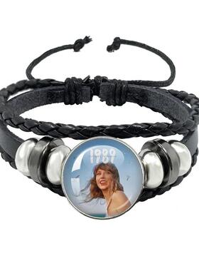 跨境 泰勒斯威夫特手链Taylor Swift专辑相册皮革手链欧美手饰品