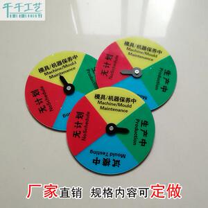 注塑设备状态标识牌模具/治具机械标示强磁中英文对照旋转状态牌