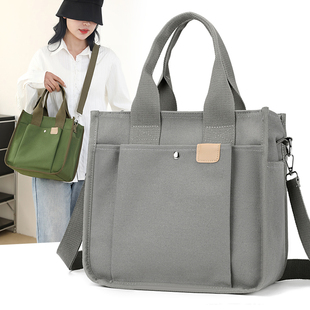 2026新款帆布包手拎便当包手提袋女包大容量女士托特包上班饭盒包