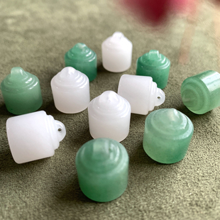 天然东陵玉印章白玉印章吊坠玉石印玺 diy手工饰品配件压襟玉配饰