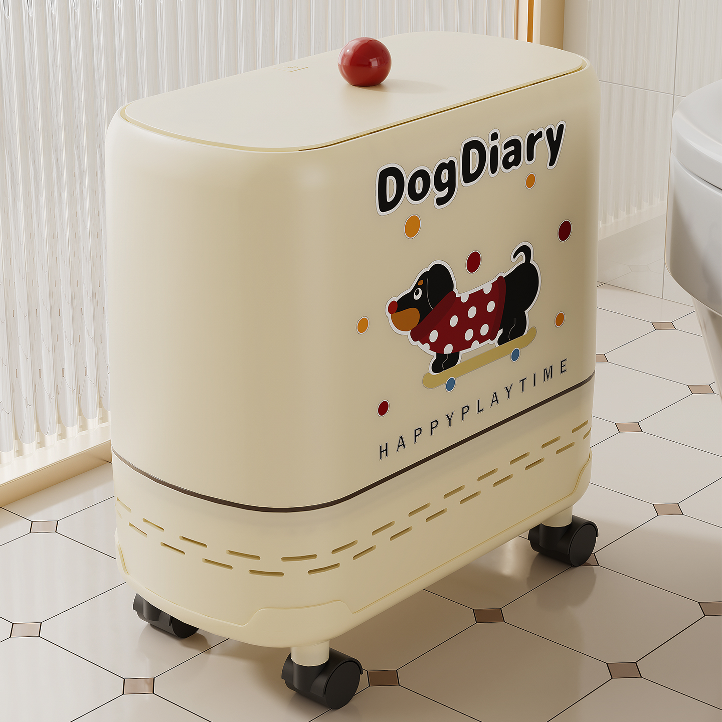 【带轮】吸附夹缝垃圾桶2025新款