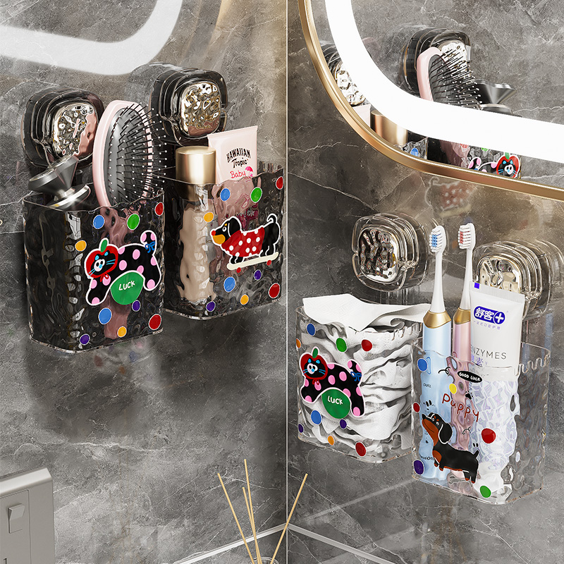 吸盘梳子置物架壁挂免打孔