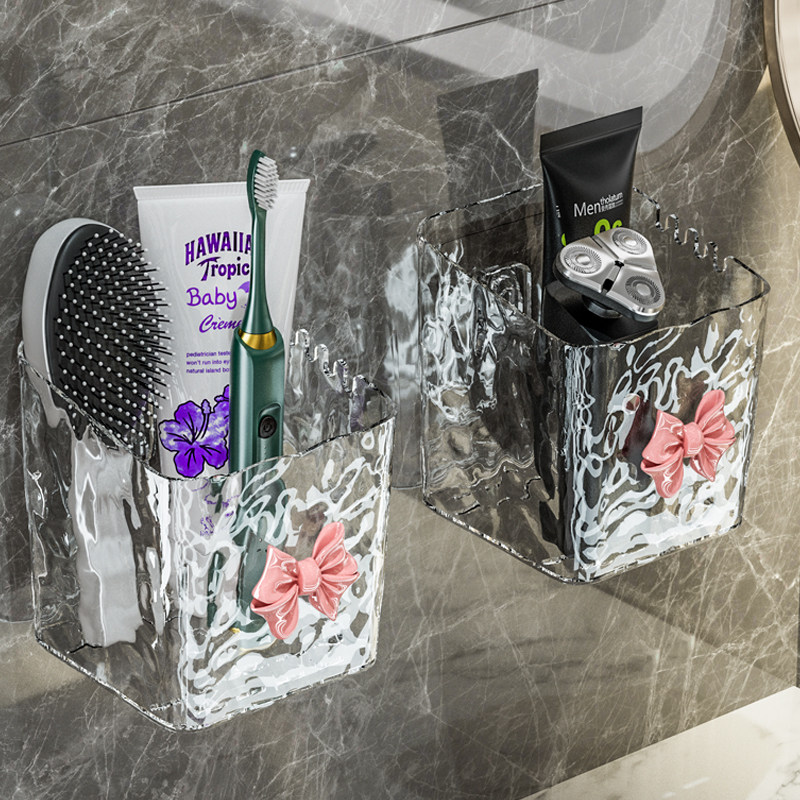 卫生间置物架壁挂式免打孔浴室厕所牙膏牙刷洗漱台盒子梳子收纳筒,家庭/个人清洁工具,浴室角架/置物架,淘宝优惠券,粉丝福利购,淘宝优惠卷