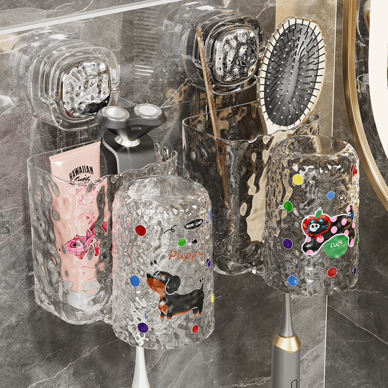 吸盘牙刷置物架壁挂式免打孔