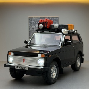 拉达尼瓦野外版合金车模型回力四轮避震四开门复古玩具越野车摆件