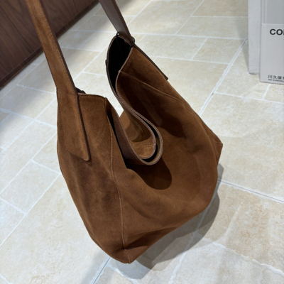 品牌正品磨砂牛皮托特包2025新款大容量单肩包通勤包腋下包真皮包