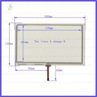 117 2682车载导航触摸手写外屏幕玻璃四转八线193 HLD