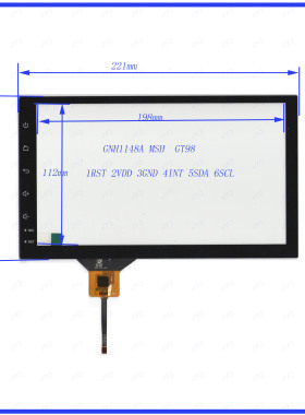 GNH1148A车载导航手写外屏幕GT928玻璃电容触摸屏221*128MM