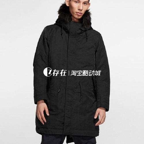 耐克保暖防风中长款外套羽绒服