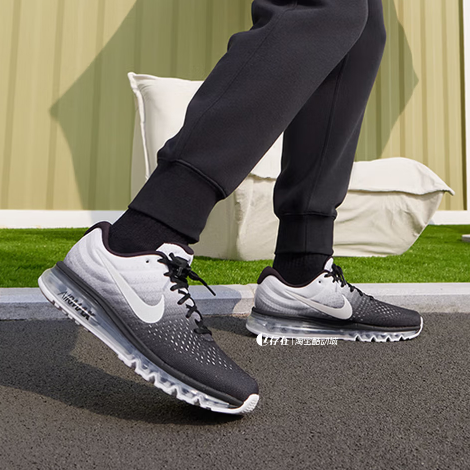 Nike/耐克 Air Max 2017 男子低帮黑白复古运动跑步鞋849559-010