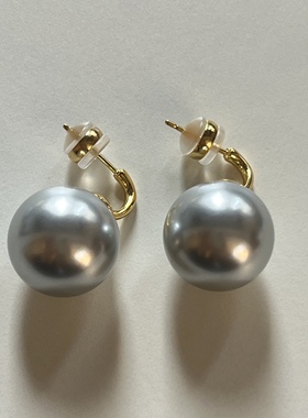 复古灰色16mm小众独特耳饰.特价，no退换哦