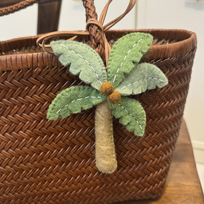 小众夏日椰树挂件羊毛毛毡尼泊尔手工玩偶包包挂饰大号车挂网红