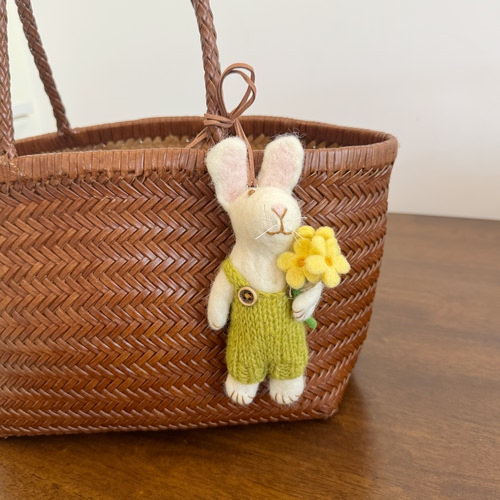 尼泊尔手工羊毛毡可爱小兔子包包挂件情侣钥匙扣小玩偶汽车挂饰