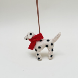 尼泊尔手工羊毛毡可爱动物斑点狗挂件钥匙扣玩偶汽车车载挂饰礼物