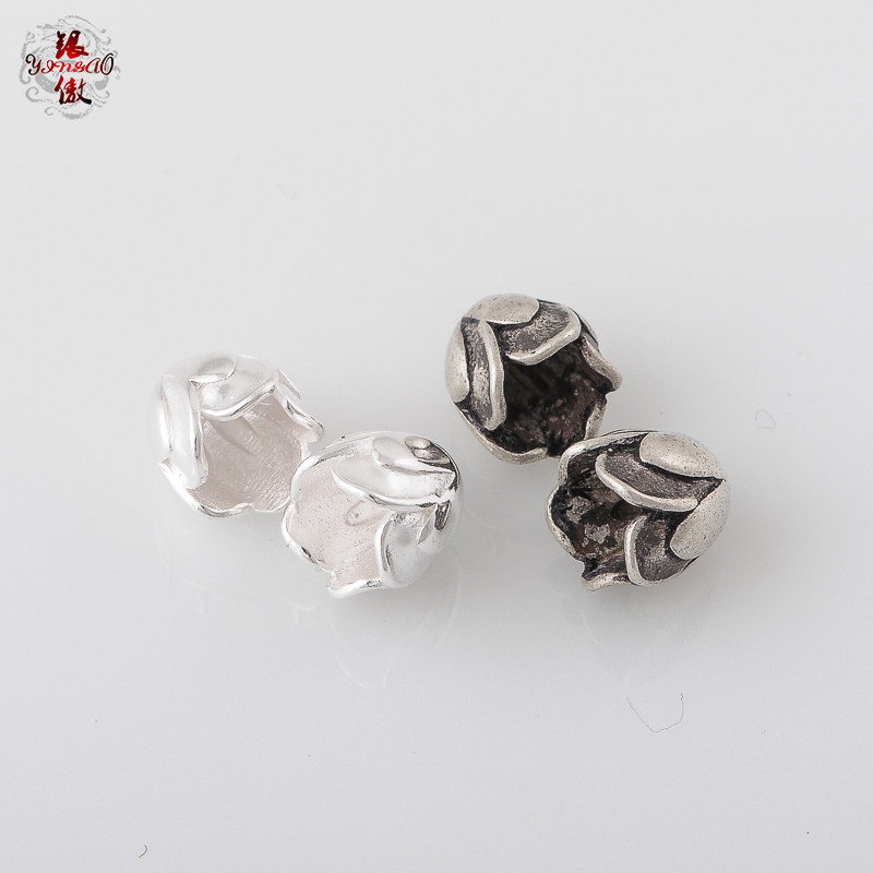 银傲 复古花朵扁款隔珠子弟珠散珠藏式佛珠文玩DIY配饰星月配件图片