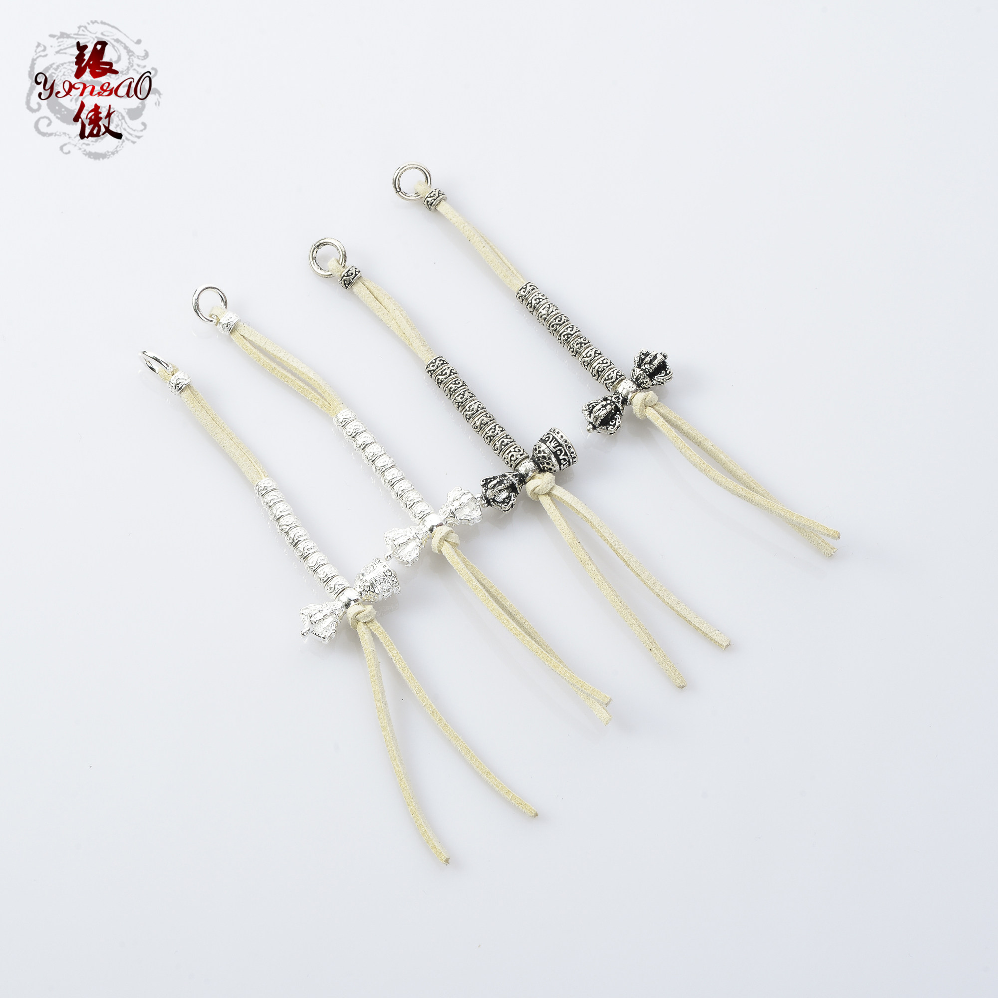 银傲 黄铜金刚铃杵背云计数器藏式记数佛珠挂件DIY文玩配饰配件