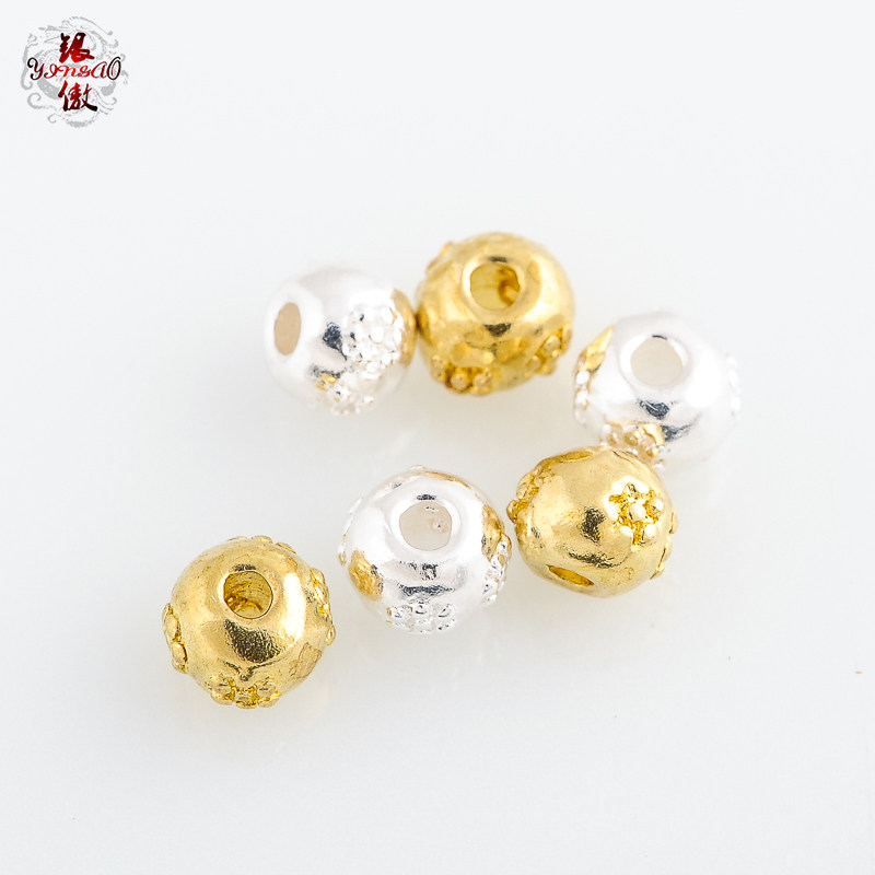 银傲 4.5mm梅花纹路隔珠子弟珠 藏式佛珠DIY文玩配饰手串配件图片