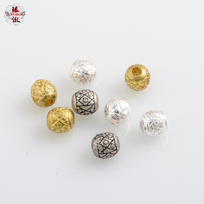 银傲 复古黄铜雕花纹隔珠 藏式佛珠子弟珠DIY文玩配饰星月配件图片