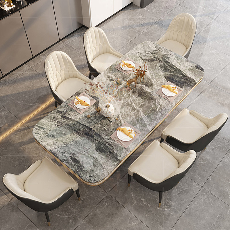Elevate Your Space: Glossy Sintered Stone Dining Set & Chairs - Taobao product photo 2