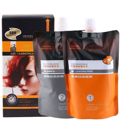 梦佩丝染发膏安卡优品白发宝黑茶自然香木彩色理发店专用360ML*2