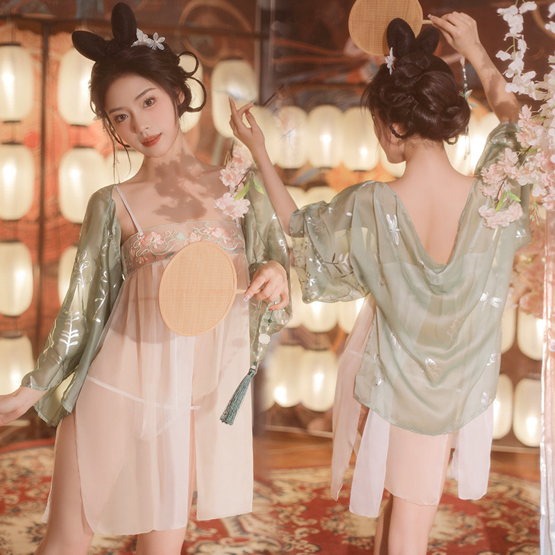 국가 동향 서부 지역 댄서 고대 스타일 HANFU 여성의 섹시한 순수한 욕망 이국적인 의상 COS 잠옷 세트