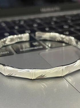 节节高升手镯女竹节磨砂手环简约个性实心竹子手镯