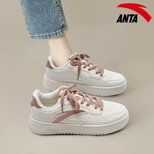 安踏板鞋女鞋休闲厚底学生轻便秋季新款小白鞋百搭官网旗舰运动鞋
