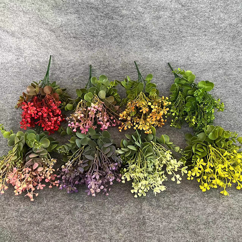 仿真花塑料花大把束植毛美女樱 diy制作小果子情人果相思果装饰花