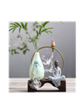 客厅复古风陶瓷无相手绘花瓶