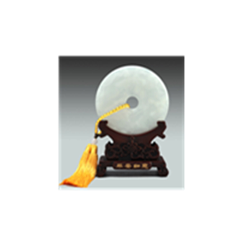 天然玉石平安扣摆件客厅博古架新中式酒柜装饰品乔迁新居定制礼物