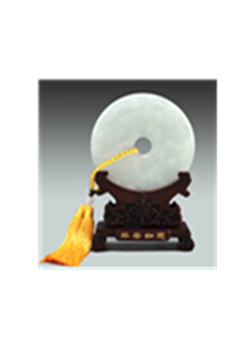 天然玉石平安扣摆件招财客厅酒柜