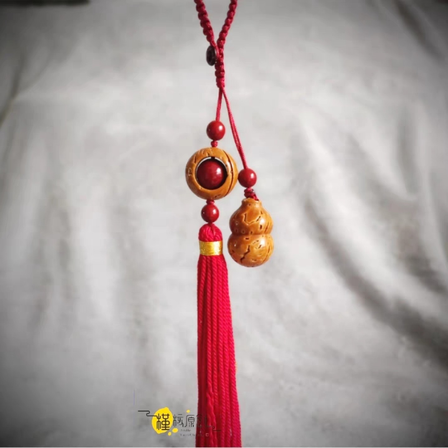 原创桃核转运珠小葫芦配饰挂件个性包挂车挂手机链流苏转运招财