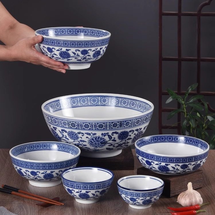 青花陶瓷釉下彩中式仿古饭碗面碗大碗调料盅钵钵鸡网红鸡爪盆商用,餐饮具,碗,淘宝优惠券,粉丝福利购,淘宝优惠卷